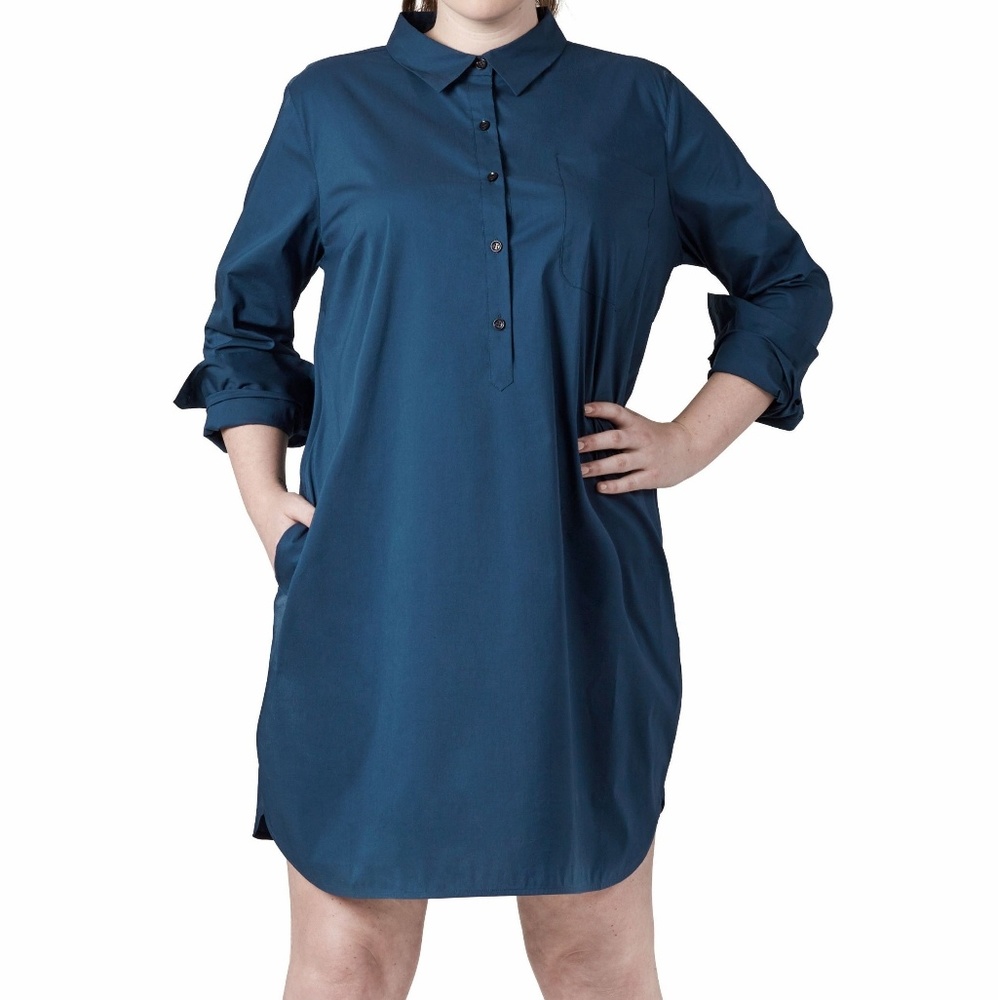 Universal Standard Rubicon Shirt Dress Blue Large